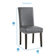 Steve Silver Verano Gray Faux Leather Side Chair in Espresso Finish