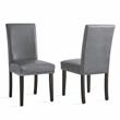 Steve Silver Verano Gray Faux Leather Side Chair in Espresso Finish
