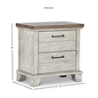 Bear Creek Rustic Ivory Wood Two Drawer Nightstand White