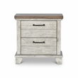 Bear Creek Rustic Ivory Wood Two Drawer Nightstand White