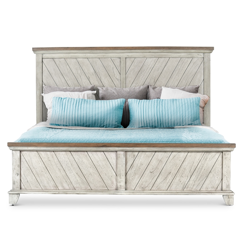 Steve Silver Bear Creek Rustic Ivory Queen Panel Bed