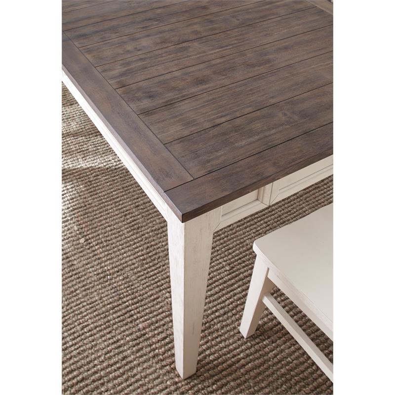 Cayla Two-Tone 7 Piece Dining Set in Dark Oak