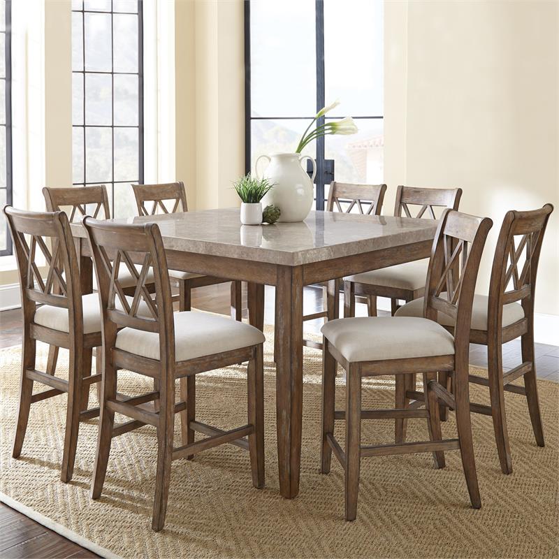 Franco Marble Top 9 Piece Counter Height Dining Set Franco Marble Top 9 Piece Counter Height Dining Set