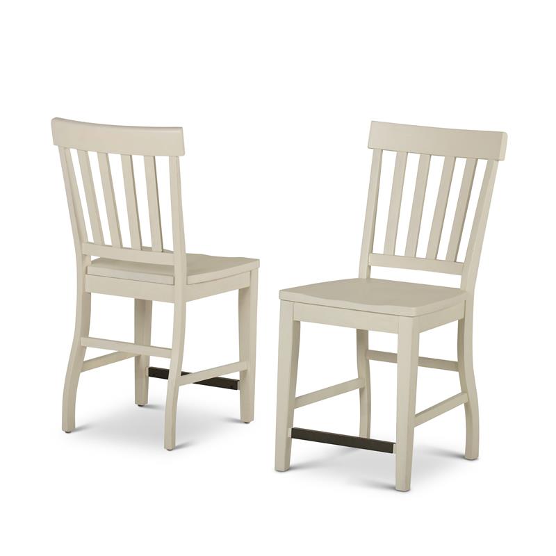 Cayla 7-Piece Counter Height Dining Set with Antique White Chairs