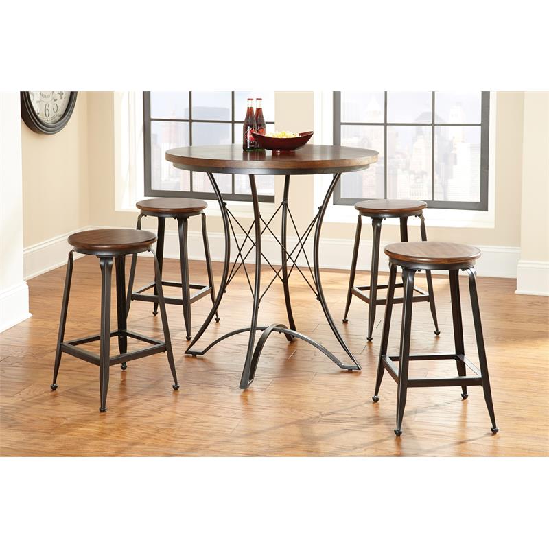 Adele Burnished Brown 5-Piece Counter Height Dining Set