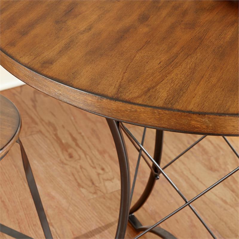 Adele Burnished Brown 5-Piece Counter Height Dining Set