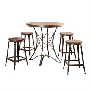 adele burnished brown 5-piece counter height dining set