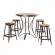 Adele Burnished Brown 5-Piece Counter Height Dining Set