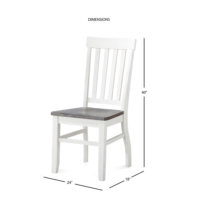 Steve Silver Caylie Dining Side Chair in Ivory and Driftwood