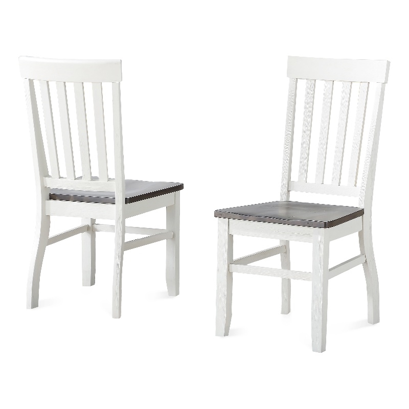 Steve Silver Caylie Dining Side Chair in Ivory and Driftwood