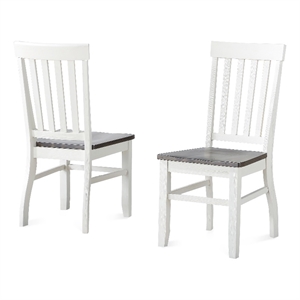 Steve Silver Caylie Dining Side Chair in Ivory and Driftwood