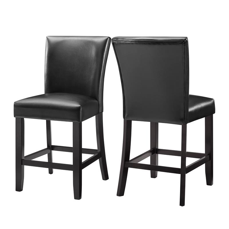 Steve Silver Carrara Black Faux Leather Counter Chair Cymax Business