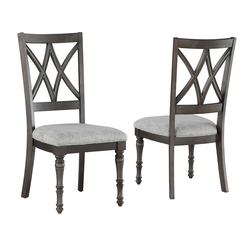 Steve Silver Linnett Sagebrush Finish with Gray upholstered seat  Side Chair