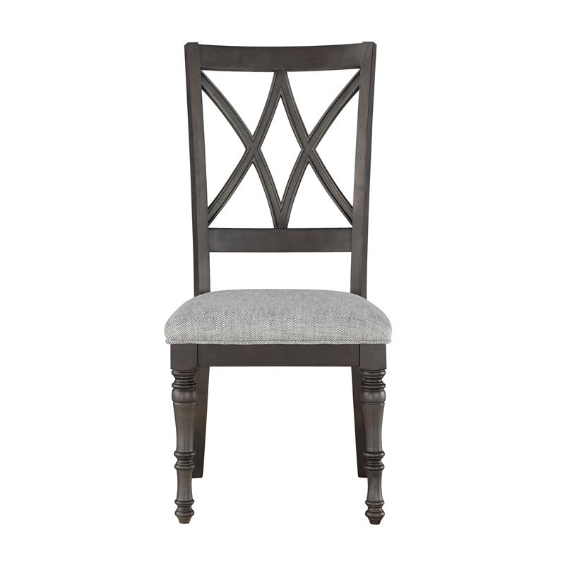 Steve Silver Linnett Sagebrush Finish with Gray upholstered seat  Side Chair