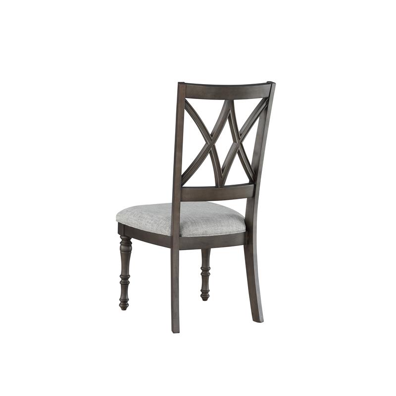 Steve Silver Linnett Sagebrush Finish with Gray upholstered seat  Side Chair