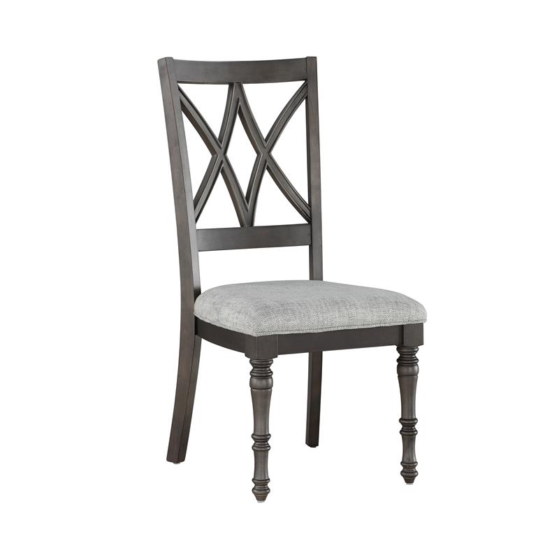 Steve Silver Linnett Sagebrush Finish with Gray upholstered seat  Side Chair