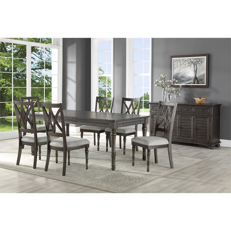 Steve Silver Linnett Sagebrush Finish with Gray upholstered seat  Side Chair