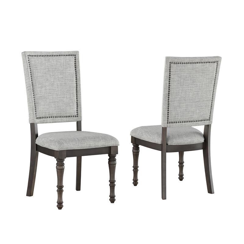 Steve Silver Linnett Sagebrush Upholstered Back Dining Chair in Gray