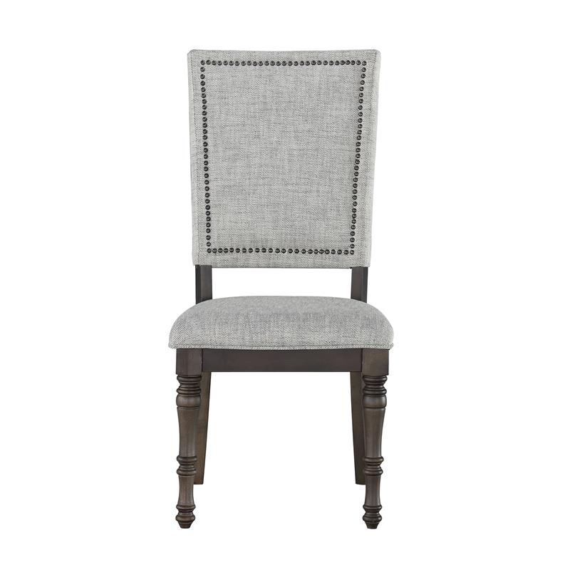 Steve Silver Linnett Sagebrush Upholstered Back Dining Chair in Gray