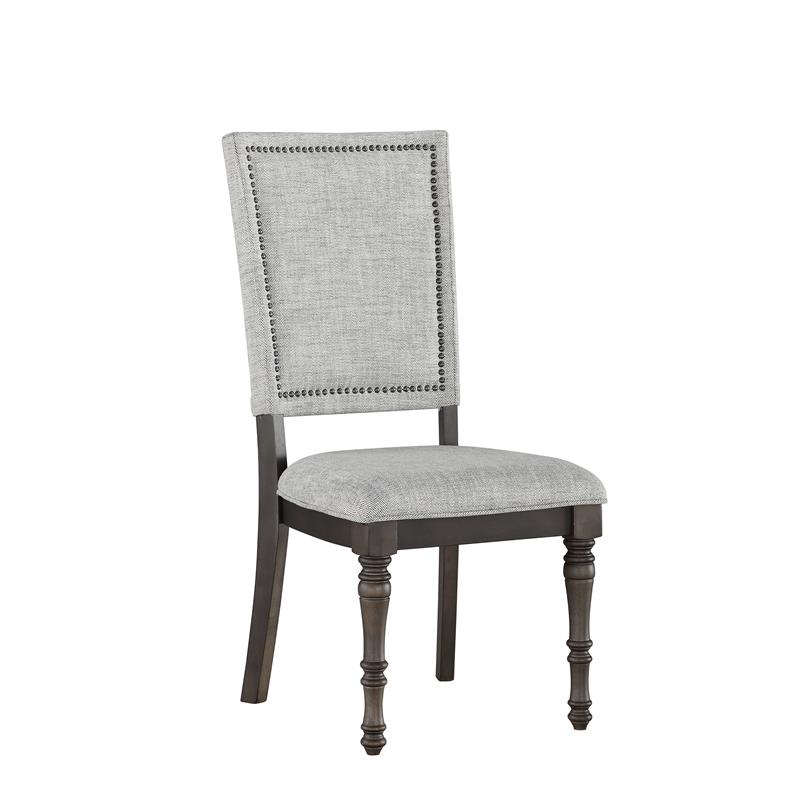 Steve Silver Linnett Sagebrush Upholstered Back Dining Chair in Gray