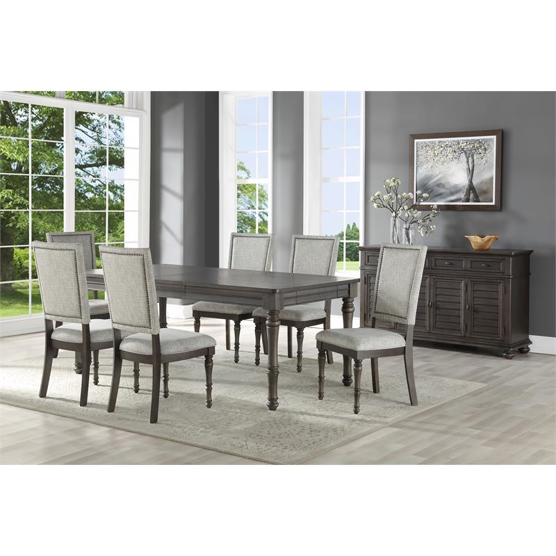 Steve Silver Linnett Sagebrush Upholstered Back Dining Chair in Gray