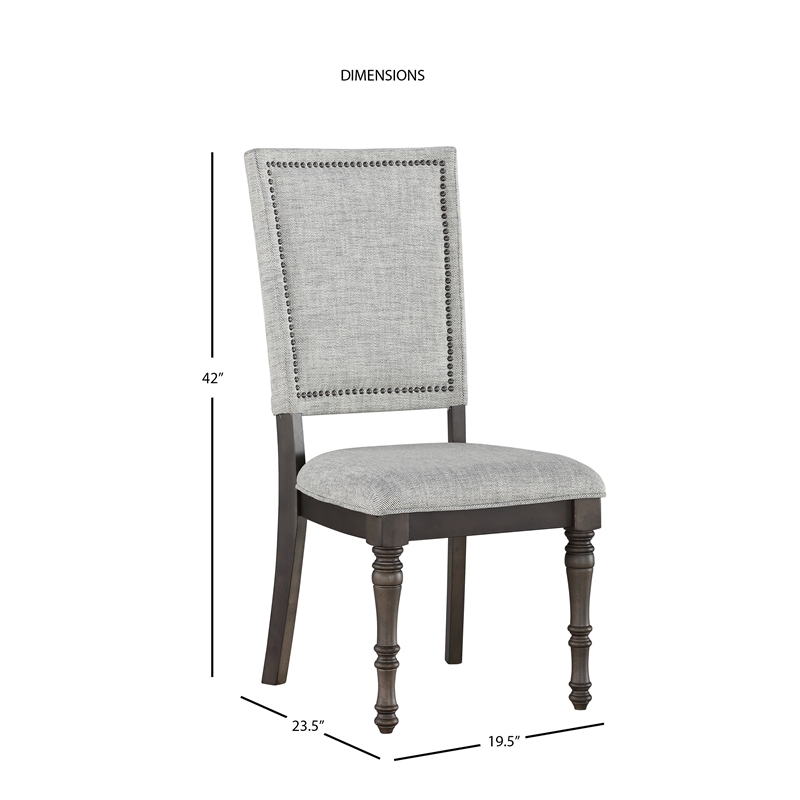 Steve Silver Linnett Sagebrush Upholstered Back Dining Chair in Gray