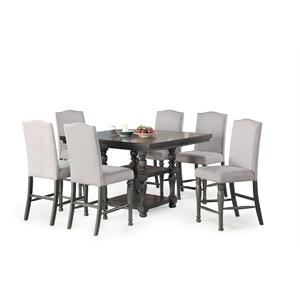 steve silver caswell dining set in distressed harbor gray