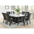 Camila Marble Top Square 9-Piece Dining Set with Black Chairs