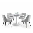 Colfax White Marquina Marble 5-Piece Dining Set with Stone Chairs