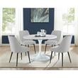 Colfax White Marquina Marble 5-Piece Dining Set with Stone Chairs