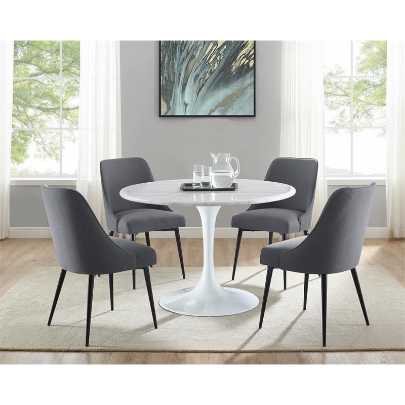 Camila Marble Top 5-Piece Marble Dining Set in Gray | Cymax Business
