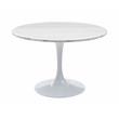 Colfax White Marquina Marble 5-Piece Dining Set with Blue Chairs