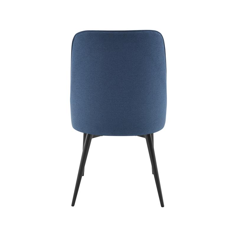 Colfax White Marquina Marble 5-Piece Dining Set with Blue Chairs