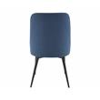 Colfax White Marquina Marble 5-Piece Dining Set with Blue Chairs