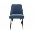 Colfax White Marquina Marble 5-Piece Dining Set with Blue Chairs