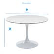 Colfax White Marquina Marble 5-Piece Dining Set with Blue Chairs