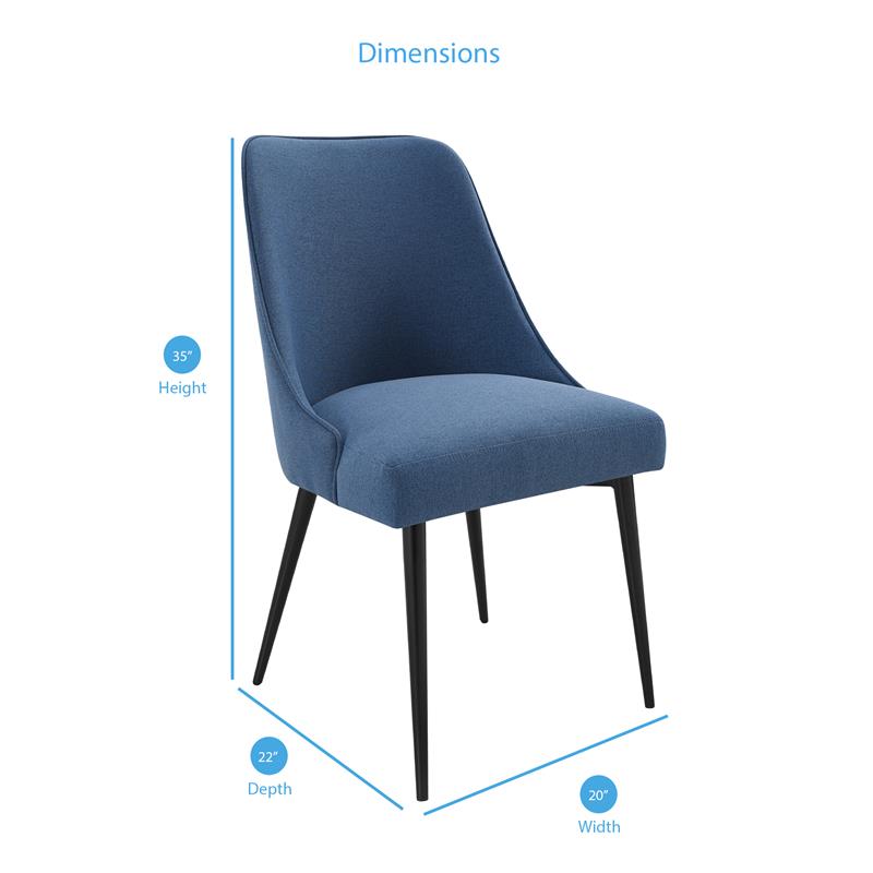 Colfax White Marquina Marble 5-Piece Dining Set with Blue Chairs