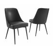 Colfax White Marquina Marble 5-Piece Dining Set with Black Vinyl Chairs