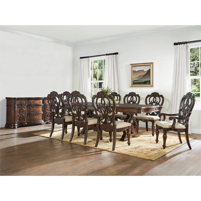 Royale Warm Pecan Brown Buffet of Poplar wood and oak veneers