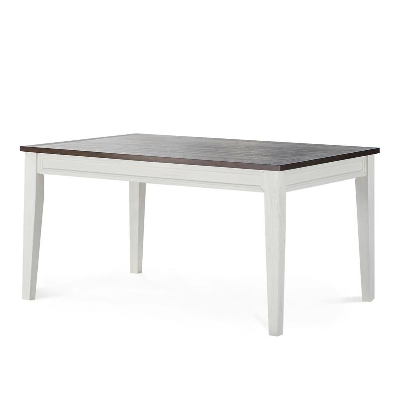 Caylie Two-Tone Ivory and Driftwood Fixed Top Dining Table