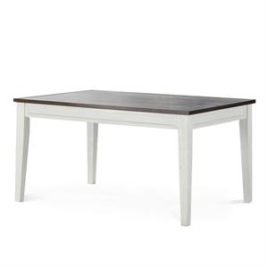 Caylie Two-Tone Ivory and Driftwood Fixed Top Dining Table