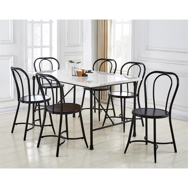 Steve Silver Claire White Marble Top Rectangular Dining Table Cymax