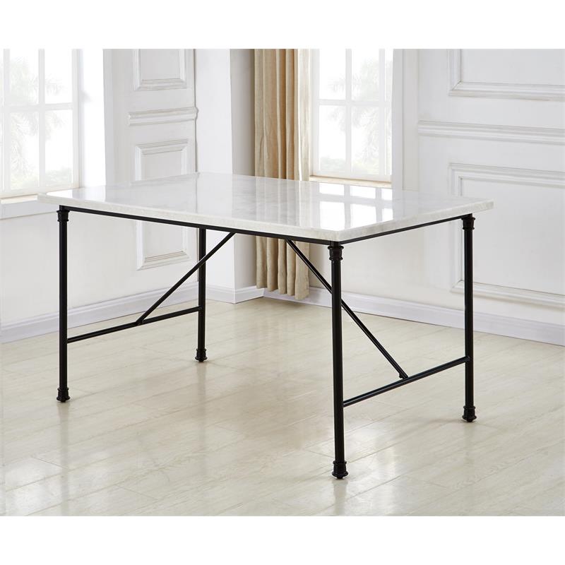 Steve Silver Claire White Marble Top Rectangular Dining Table Cymax