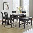 Steve Silver Carrara Ebony Faux Leather Counter Height Storage Bench