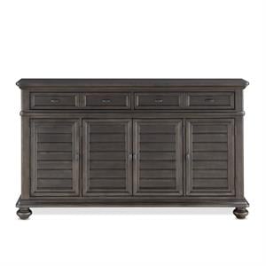 Steve Silver Linnett Gray-Brown Server with Wine Storage