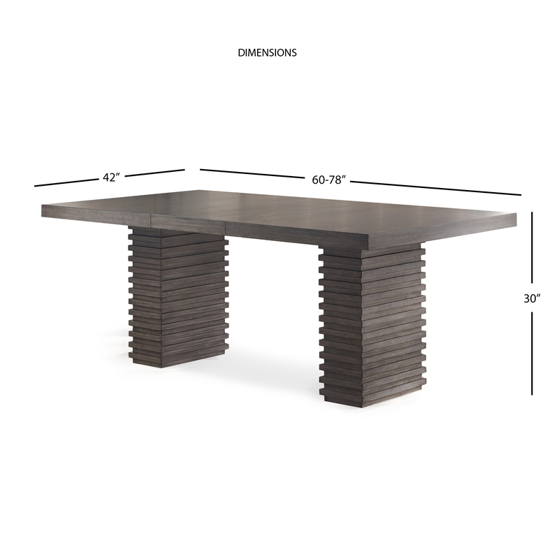 Steve Silver Mila Washed Gray Twin Pedestal Dining Table