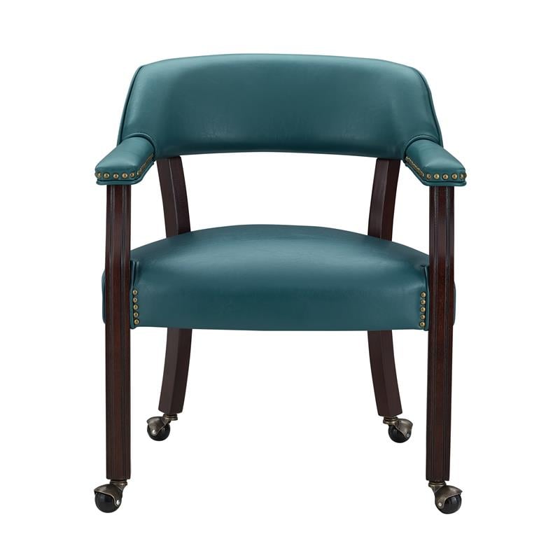 Teal faux leather online chair