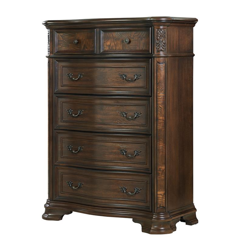 Royale Brown Cherry 5Drawer Lift Top Chest Cymax Business