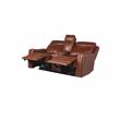 Natalia Caramel Leather Power Loveseat Console Recliner