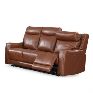 Natalia Caramel Leather Power Recliner Sofa
